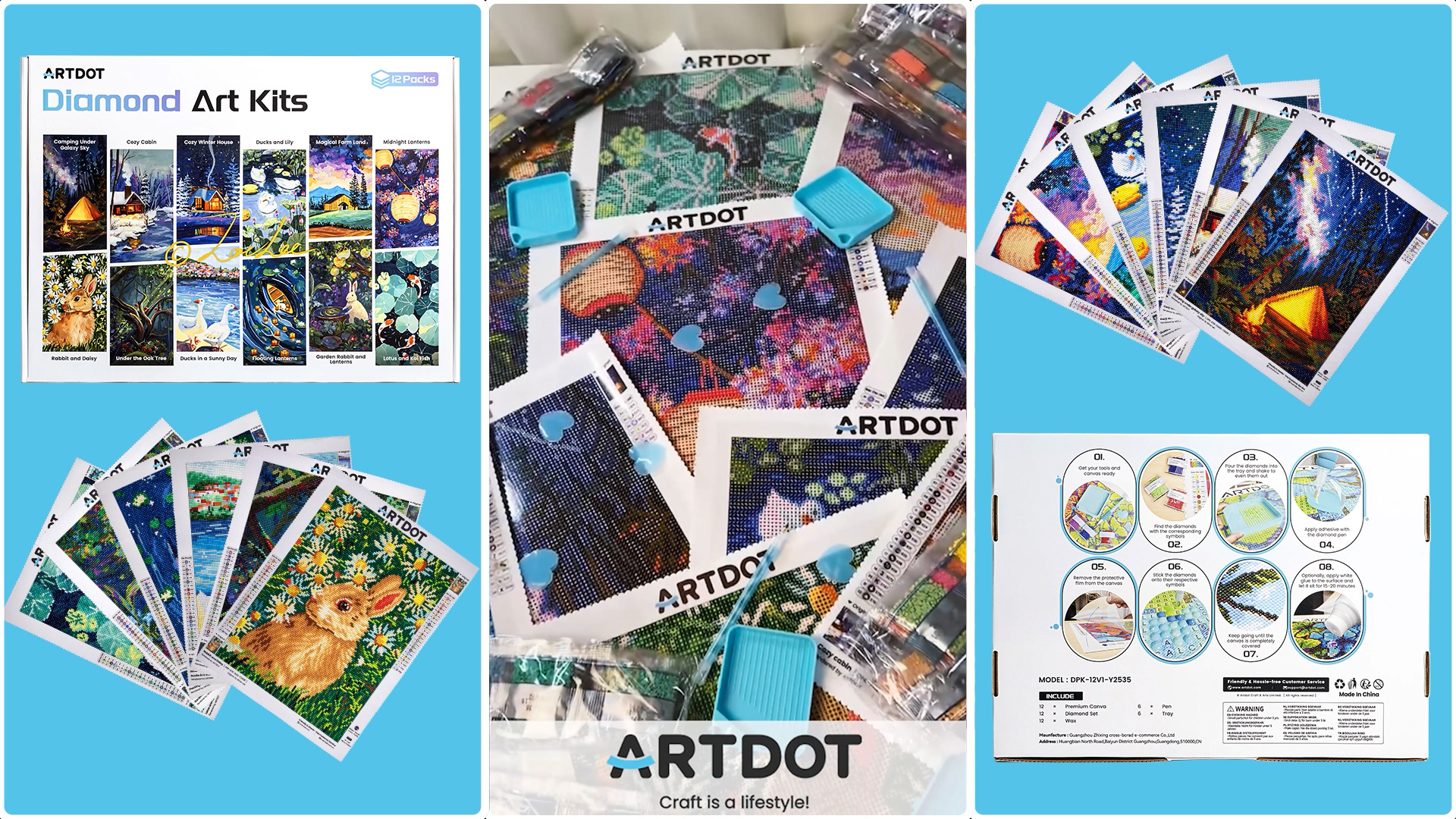 Amazon.com: ARTDOT 12 Pack 5D DIY Diamond Art Kits for Adults
